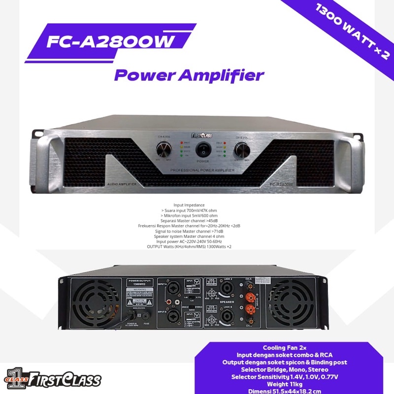 POWER AMPLIFIER FIRSTCLASS FC A2800W / FCA2800W / FCA 2800W NEW PRODUCT