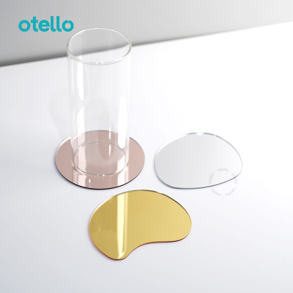 Otello Coaster Akrilik Mirror Acrylic Tatakan Gelas Properti Foto Props Foto Dekorasi Alas Minuman Aesthetic Premium