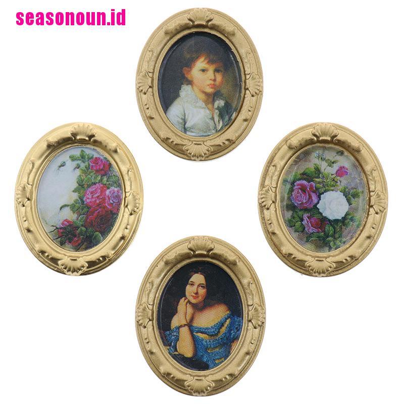 (seasonoun) Miniatur Lukisan Dinding Skala 1: 12 Untuk Dekorasi Rumah Boneka