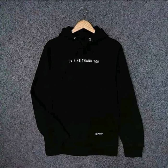 SWEATER HOODIE IM FINE THANK YOU PRIA & WANITA SIZE M