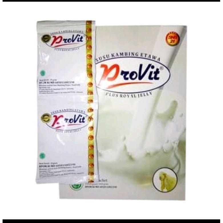 

susu provit/ susu kambing etawa plus royal jelly 1 renceng isi 10 sashet original