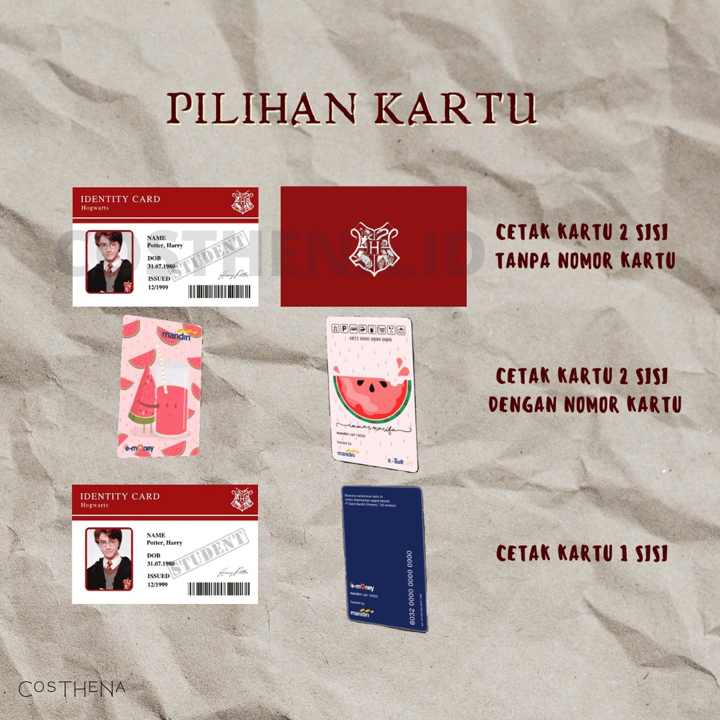 CETAK E-MONEY/FLAZZ/BRIZZI HARRY POTTER CUSTOM