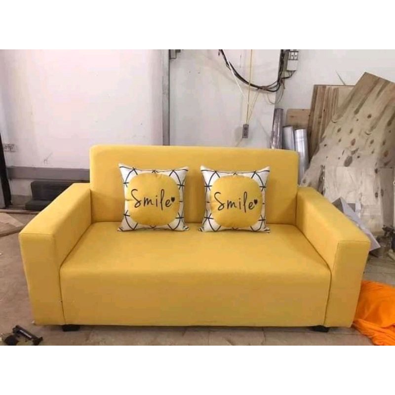 sofa minimalis 2 seater plus puff