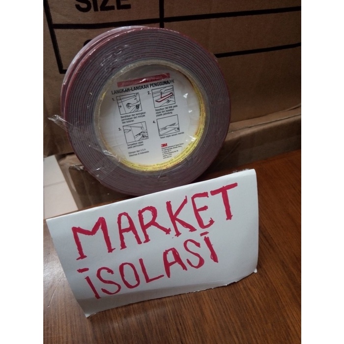 

Hadir Double Tape/Perekat Vhb 3M 12Mm X 4.5M Merah Original Hemat