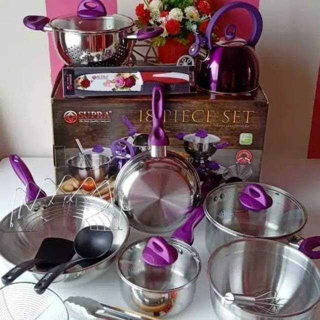 Panci Supra set 18- cookware set- Wajan supra