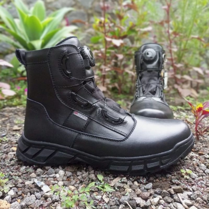 Sepatu Pdl Tali Putar Lantas Midtrex Kulit Sapi Asli Berkualitas Merk Mr.Master Sepatu Pdl Tni Polri Security Satpam