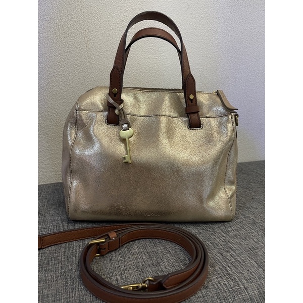 tas fossil satchel gold