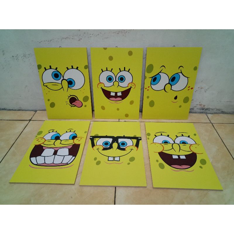 Poster kayu spongebob walldecor pajangan dinding spongebob squarepants