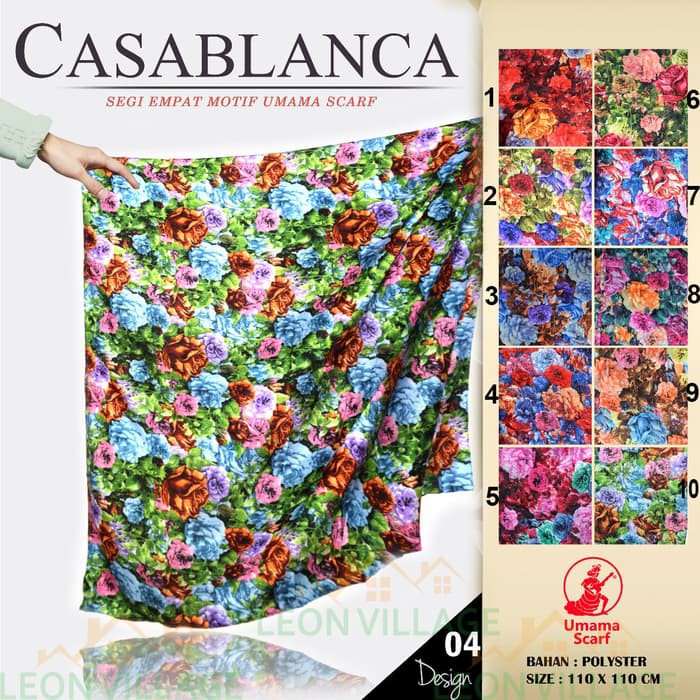 Kerudung CASABLANCA B4 UMAMA Hijab Jilbab Segi Empat Motif