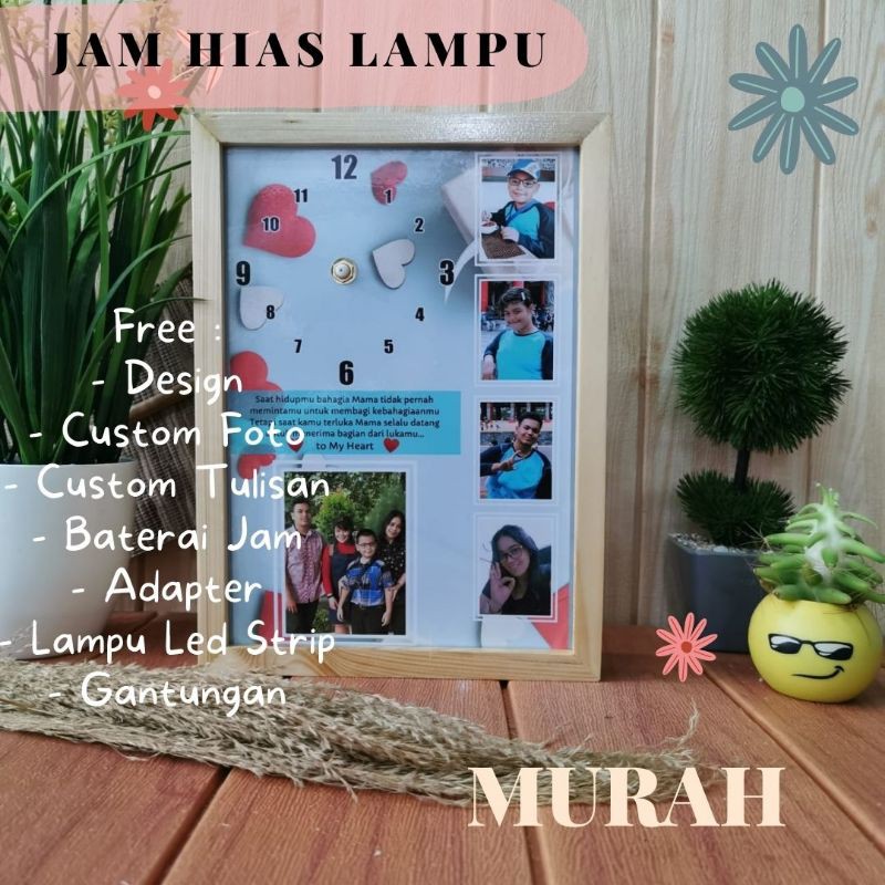 [MURAH] Kado Lampu Tidur Foto Custom Hias Led Akrilik Pernikahan Ulang Tahun