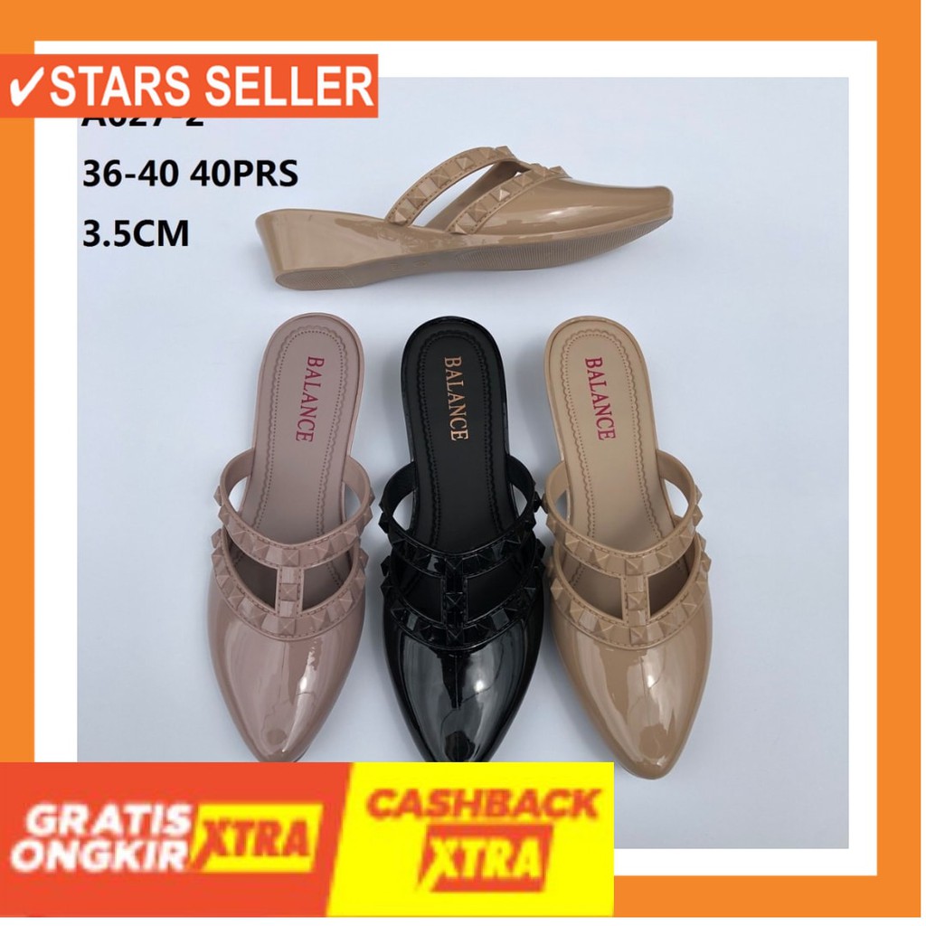 (BAYAR DI TEMPAT) MURAH BARU ASLI ORIGINAL NEW 2020 / Sandal Jelly Wedges Duri NINA A627