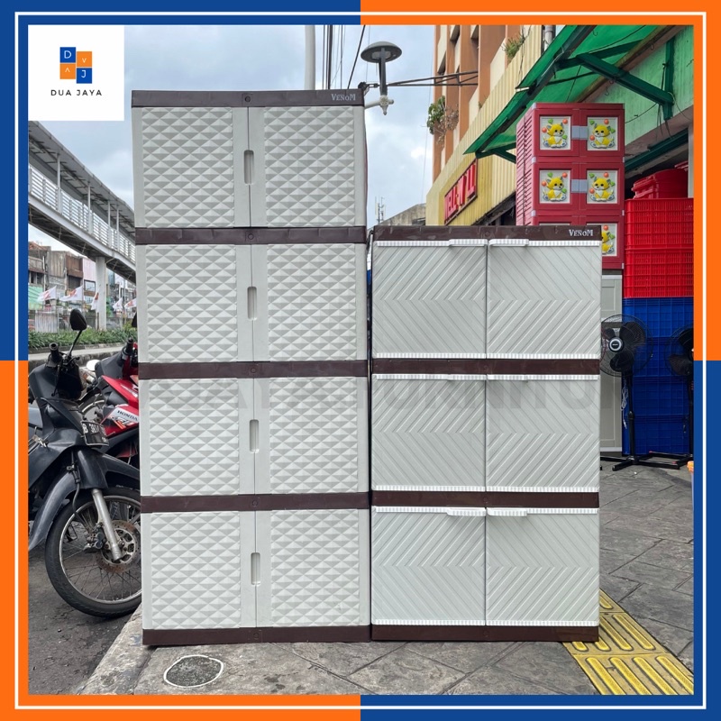 Lemari Pakaian Tabitha Venom Susun 3-4 / Almari Pakaian Plastik / Lemari Baju Plastik