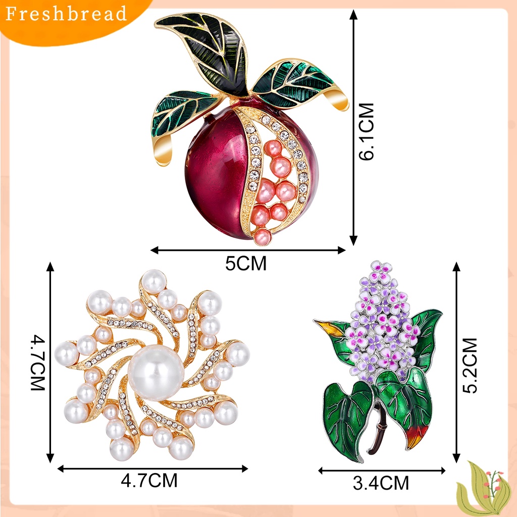 Terlaris Brooch Multi-color Clothes Accessories Faux Pearls Decor Fruit Flower Shape Lapel Brooch Pin for Banquet