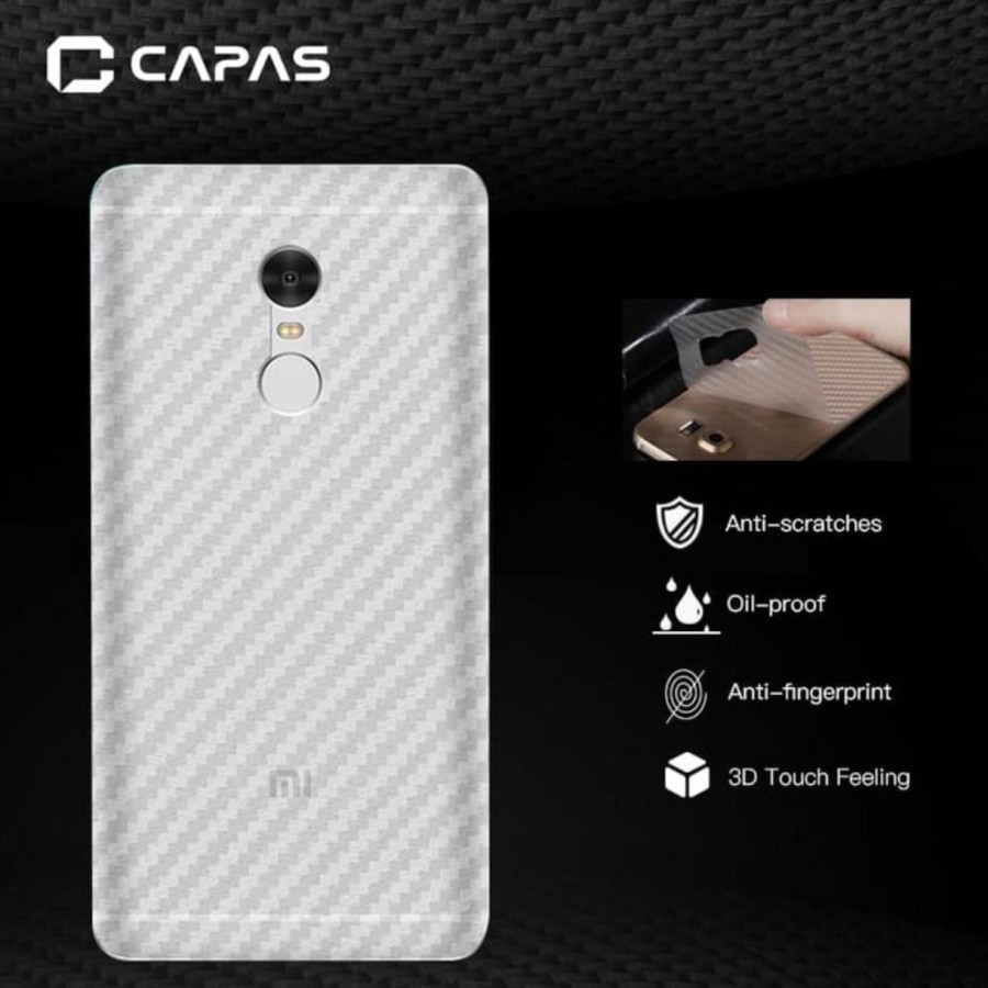 Back skin karbon atau gaskin carbon 3d redmi note 4/note 4 pro, anti gores anti jamur anti licin