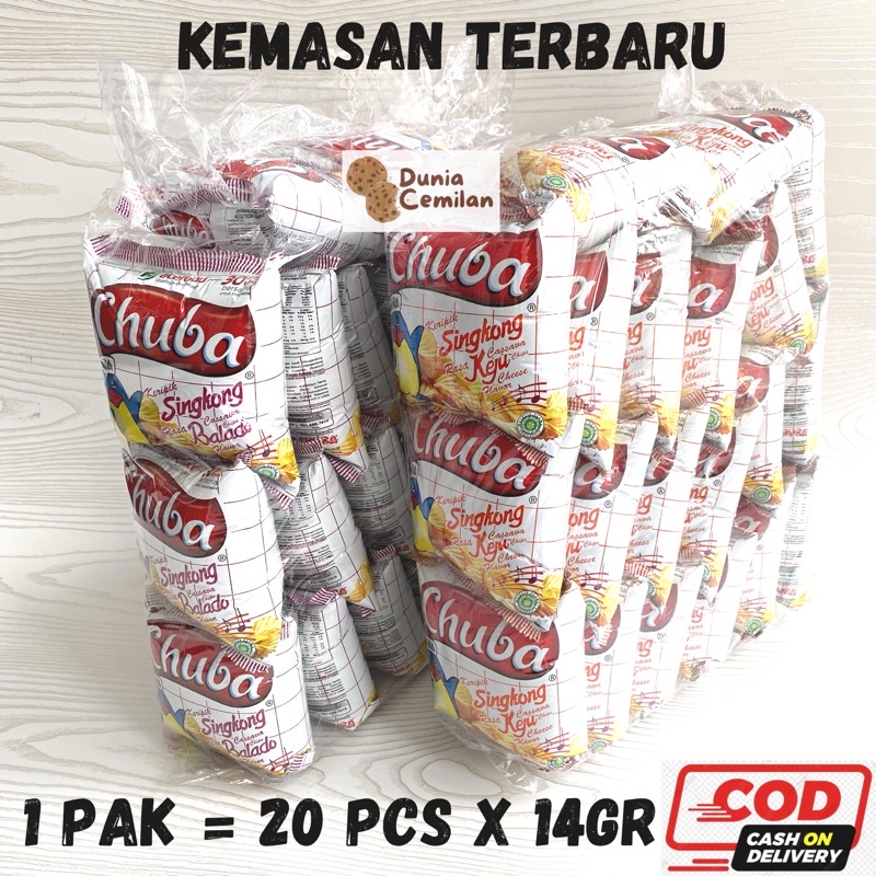 [TERMURAH!] Chuba Keripik Singkong Jadul 1PAK (20pcsX14gr) - Singkong Keju / Balado