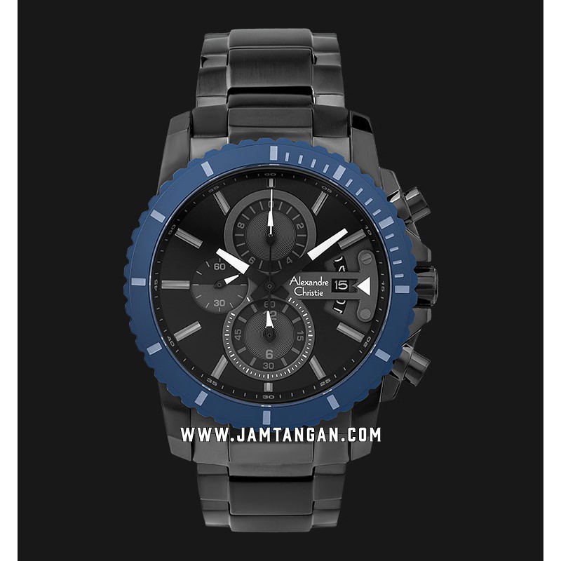 Alexandre Christie AC 6532 MC BUBBA Chronograph Men Black Dial Black Stainless Steel Strap