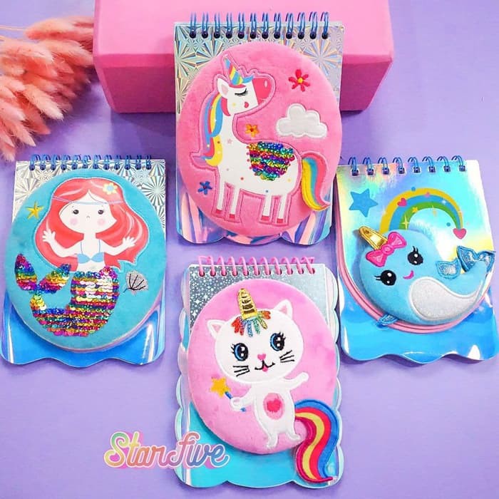 

Buku Catatan / Notebook Glittery Spiral Medium Starfive