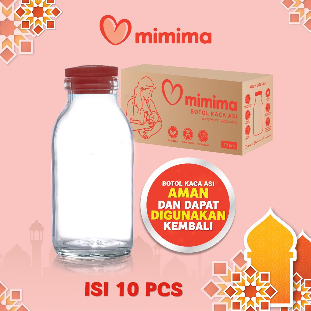 BKA Botol Kaca Asi ukuran 100 ml Isi 8 pcs | Mimima Botol Asip Isi 10