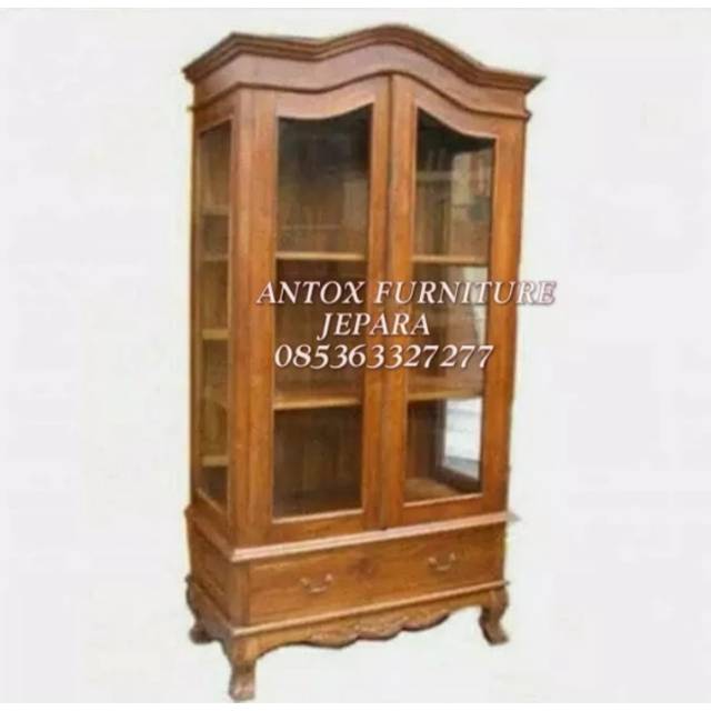 Lemari hias lemari pajangan jati mebel Jepara