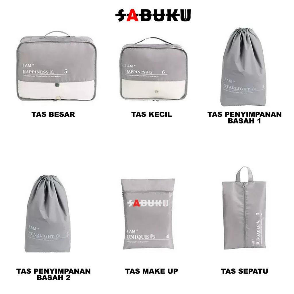 Travel Pouch Bag Bag Laundry Pouch Organizer 6 in 1 Tas Penyimpanan Untuk Travel -1004