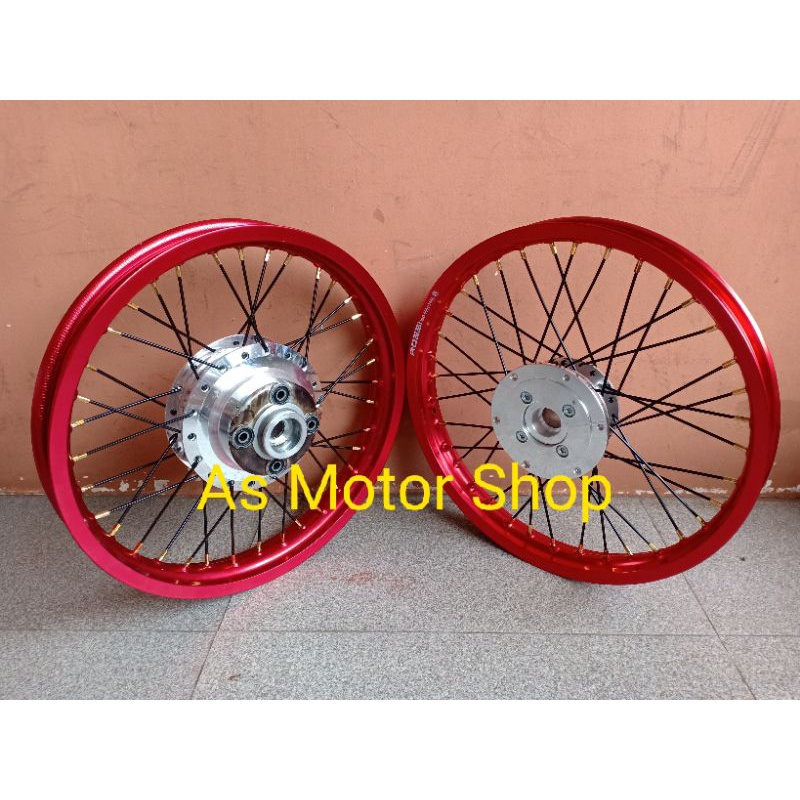 sepaket velg set merek rossi 160 - 185 ring 17 tromol set tiger revo double dis Megapro Primus new M