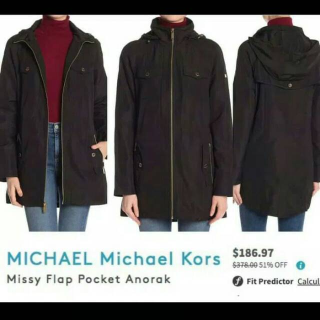 michael michael kors missy flap pocket anorak