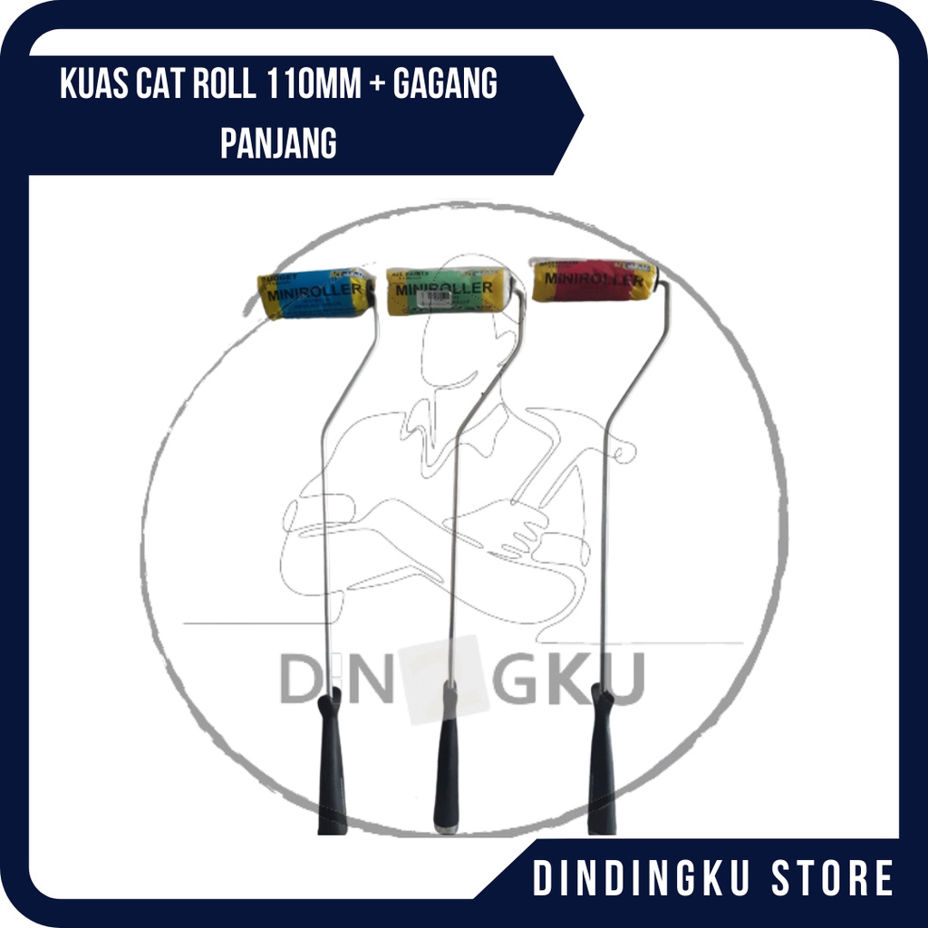 Kuas Cat Roll 110mm + Gagang Panjang