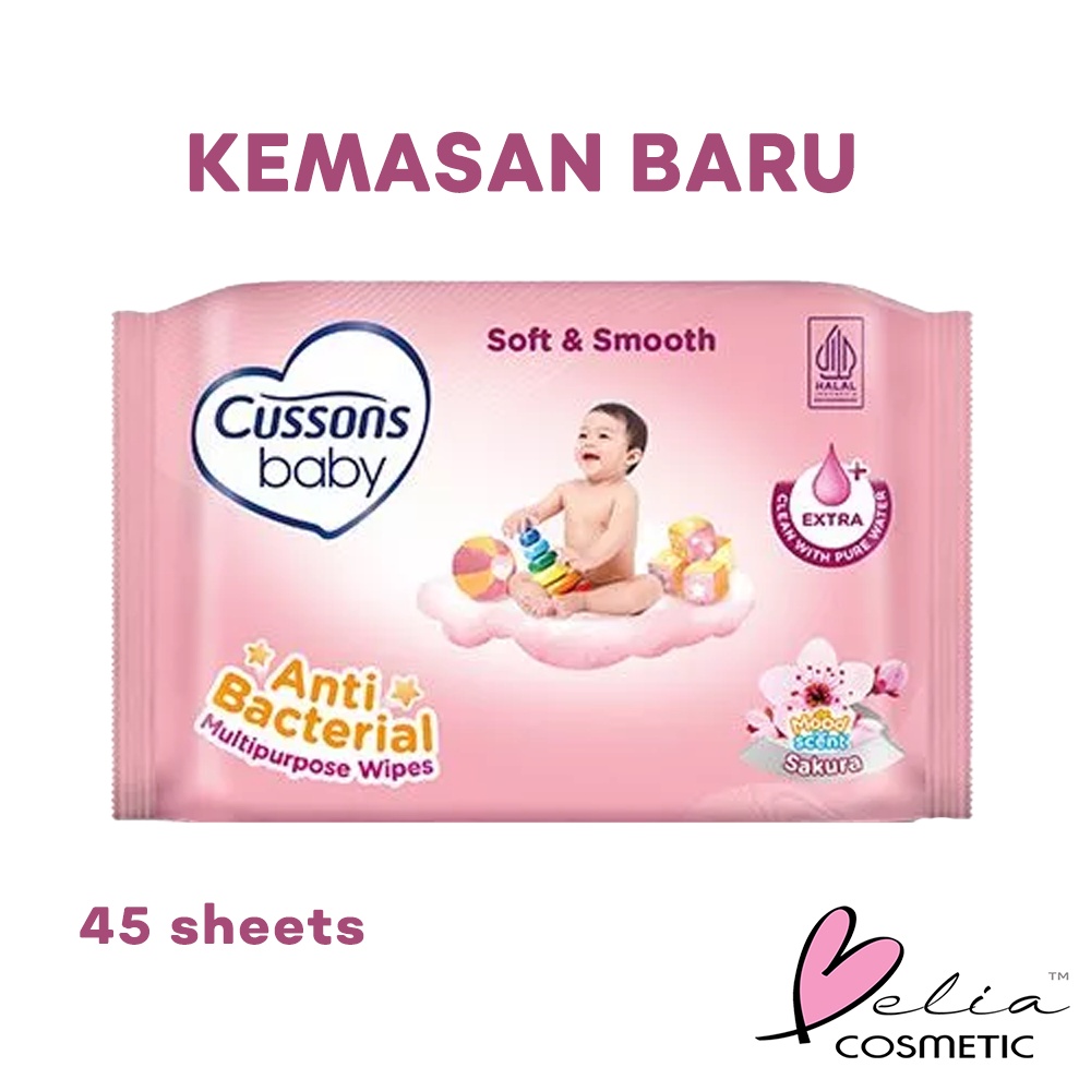 ❤ BELIA ❤ CUSSONS BABY Wipes | 45 Sheets 45's Sheet | Tisu basah | Tissue Bayi | Tissues | Mild &amp; Gentle | Soft &amp; Smooth | Fresh &amp; Nourish | Pure &amp; Gentle | Protect Care | Sensitive (✔BPOM)