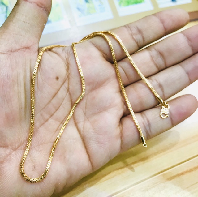 Kalung wanita / kalung milano lapis emas / kalun replika emas / kalung milano panjang 45 cm