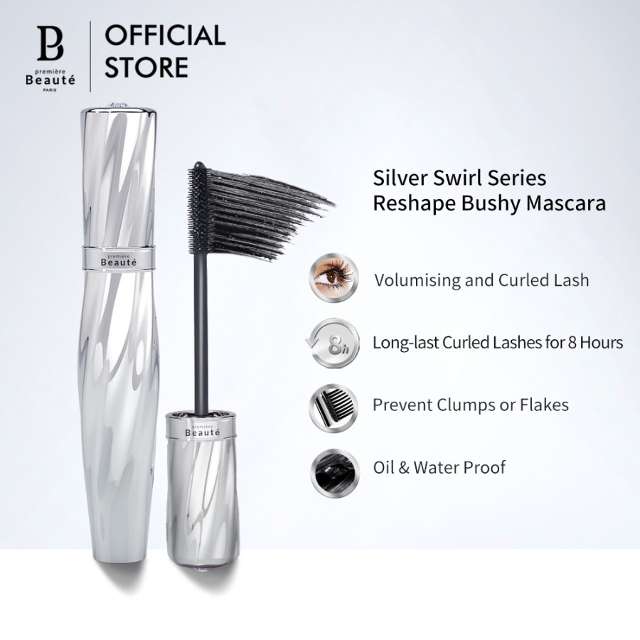 [PBM] Premiere Beaute Silver Swirl Mascara Waterproof Curled Lash - Maskara Anti Air