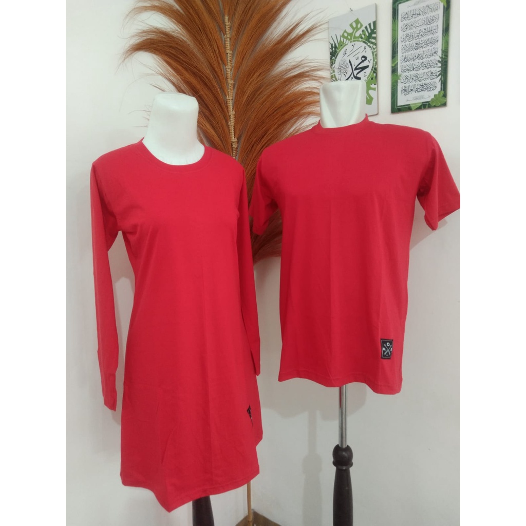 Edisi Spesial Kemerdekaan !!! Kaos Polos Couple Merah bahan adem nyaman cotton Combed buat 17 agustus