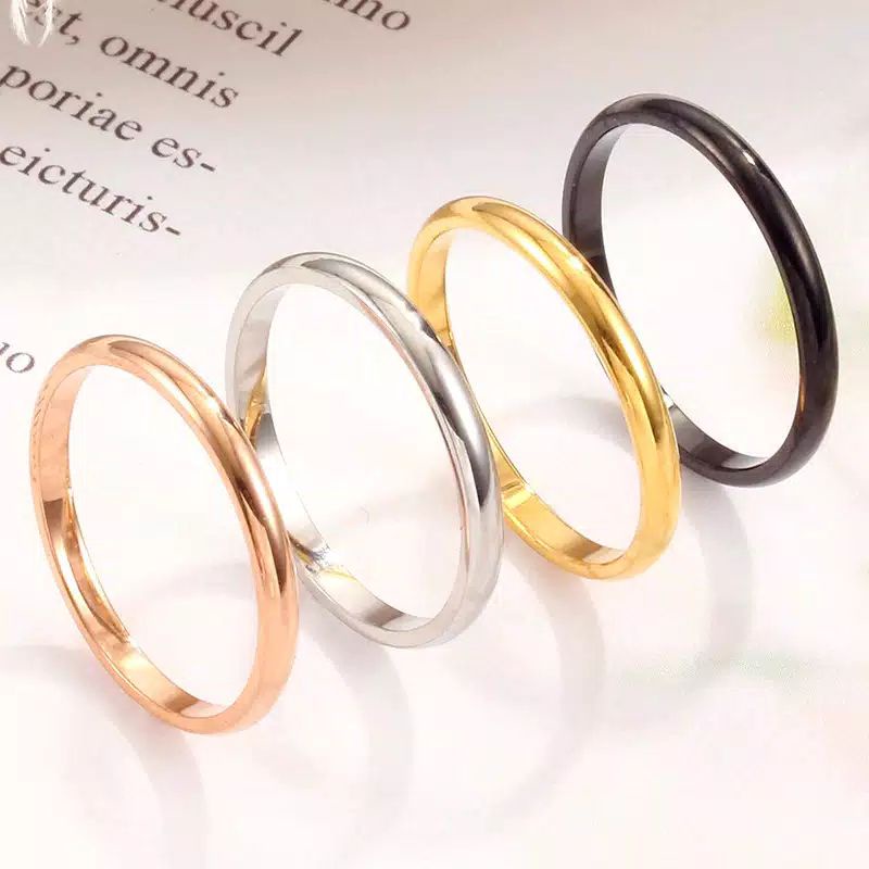 Cincin Pasangan Bahan Stainless Steel Titanium Warna  CLV01