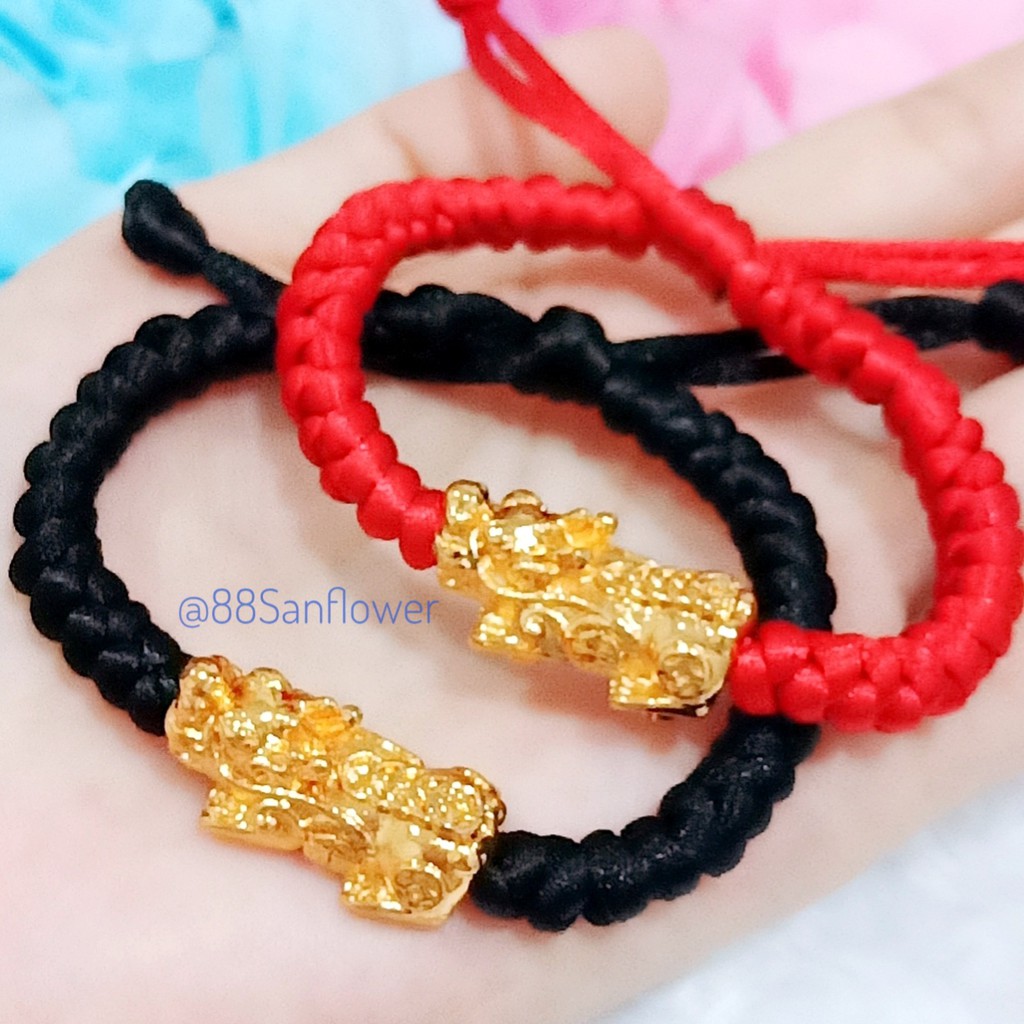  GELANG  TALI  NAGA EMAS  Tali  Hitam Merah  Perhiasan XUPING 