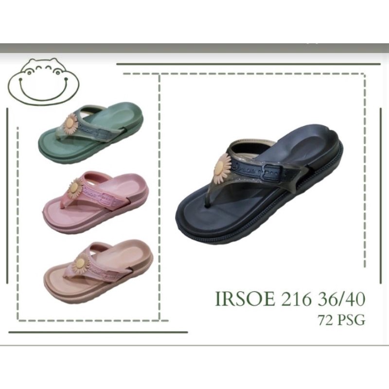 sandal jepit bunga irsoe tebal karet wanita dewasa IRSOE 216M 36-40