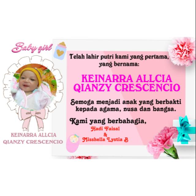 

(ISI 100) STICKER TASYAKURAN KELAHIRAN/AQIQAH