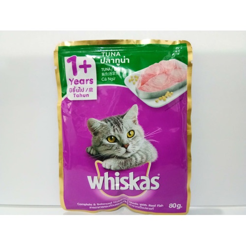 WHISKAS POUCH TUNA 80 GRAM WET FOOD