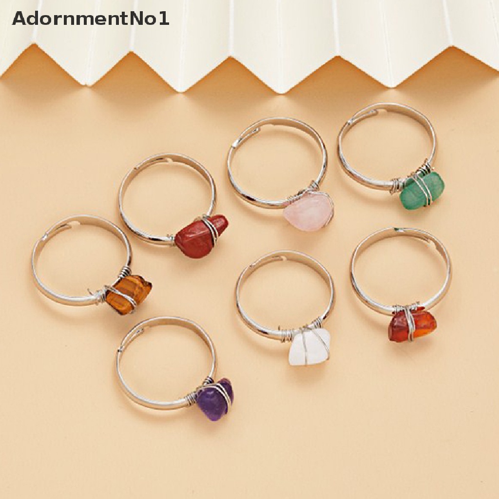 (AdornmentNo1) Cincin Batu Quartz Resin Alami Rock Adjustable Untuk Wanita