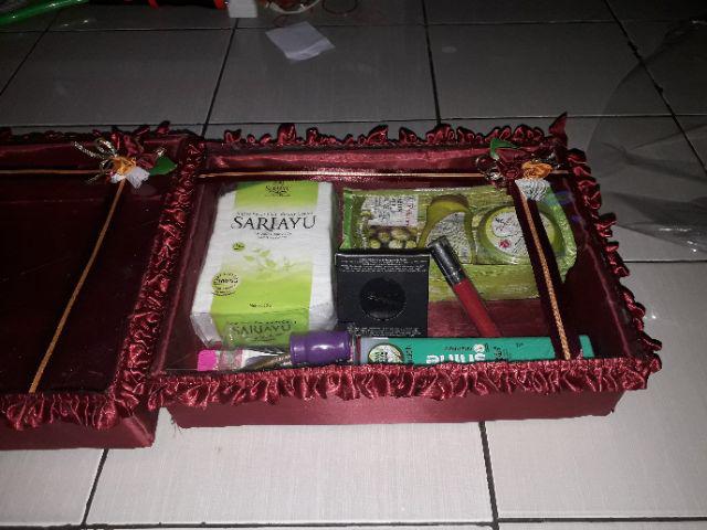 Kotak Hantaran Lamaran / Box Seserahan Set 2 Tutup Mika Renda Ting Jing Tingjing Sang Jit Sangjit