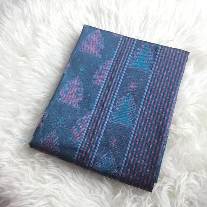 Tenun Songket Baron 2 Dimensi 2 Warna Mewah Biru Muda mix Pink Muda .