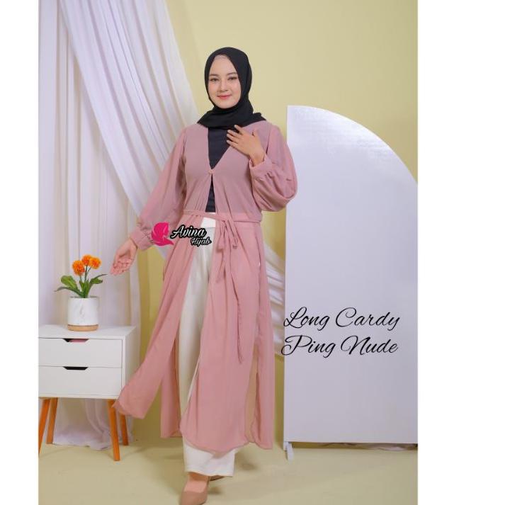 Best Seller Long Cardy Laura / Long Outer/ Cardigan Bahan Ceruty Baby doll