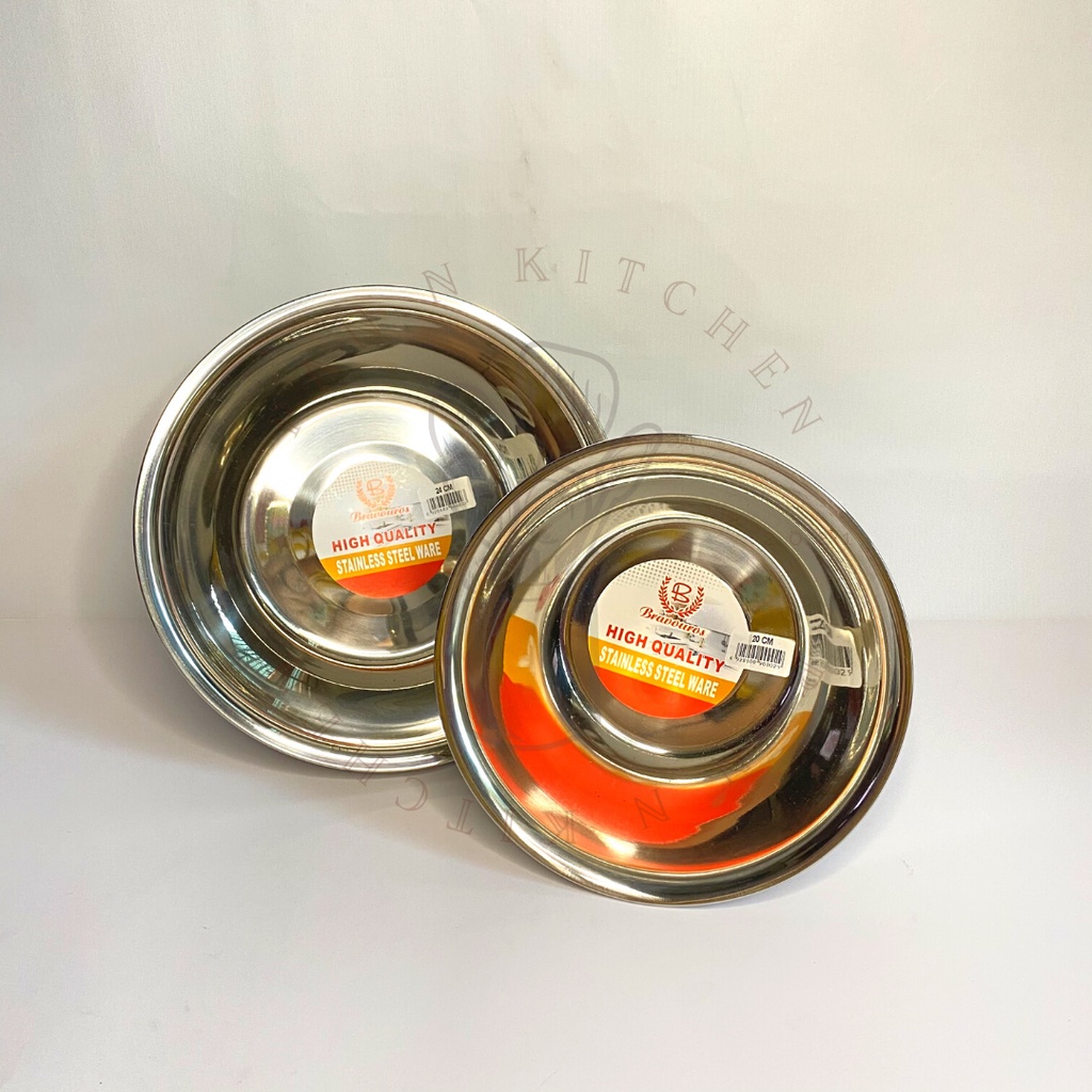 Baskom/ Mangkok/ Kobokan Stainless Steel Tebal Kilap uk 38 cm