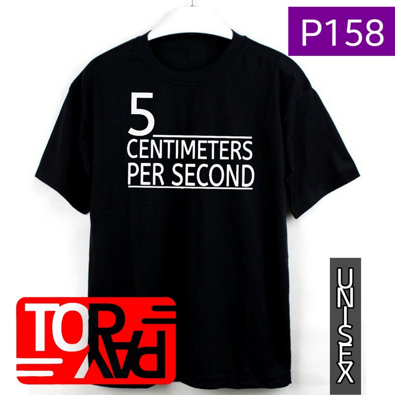 atasan kaos pria wanita tshirt distro hitam 30s P158 5 centimeters per second anime addicted novel