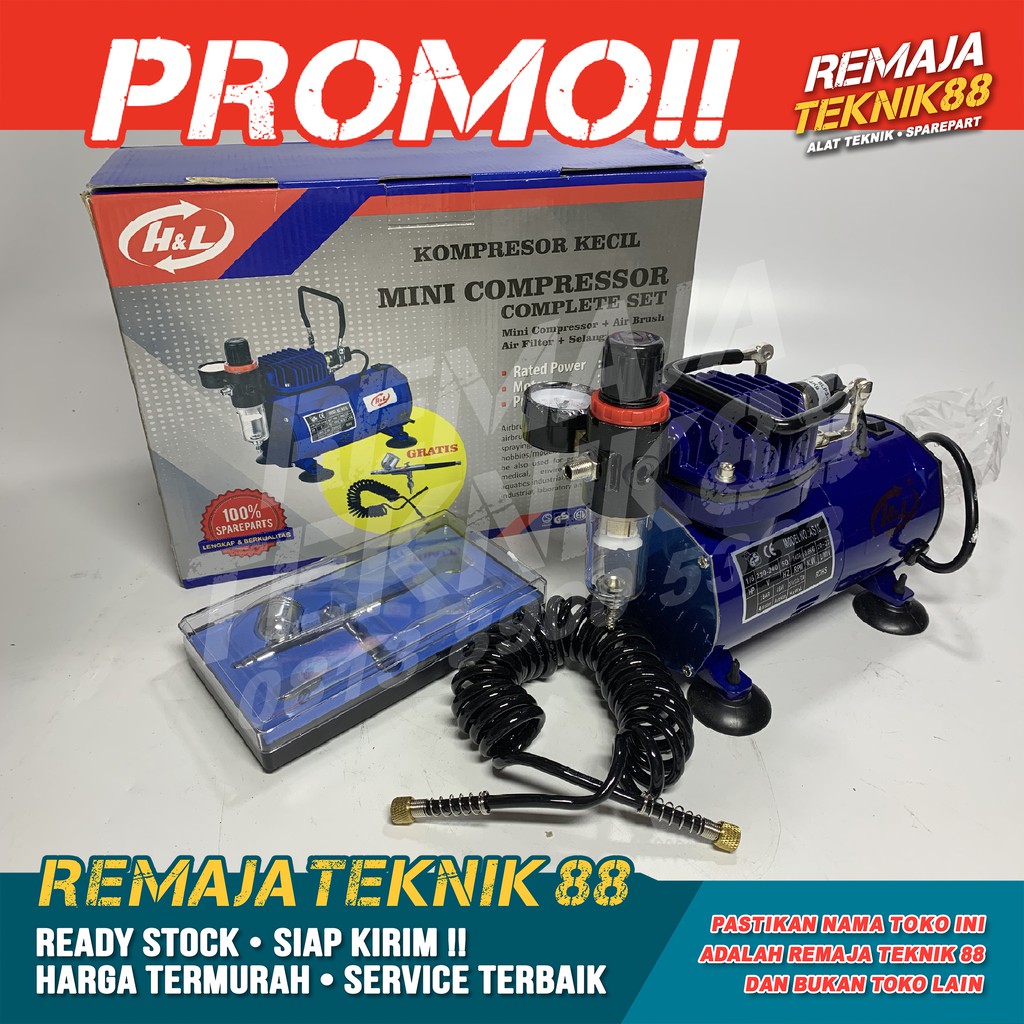 ALAT SPRAY / MINI KOMPRESOR H&L SET / DENGAN AIR BRUSH / CAT MINTAK / HL MINI KOMPRESOR