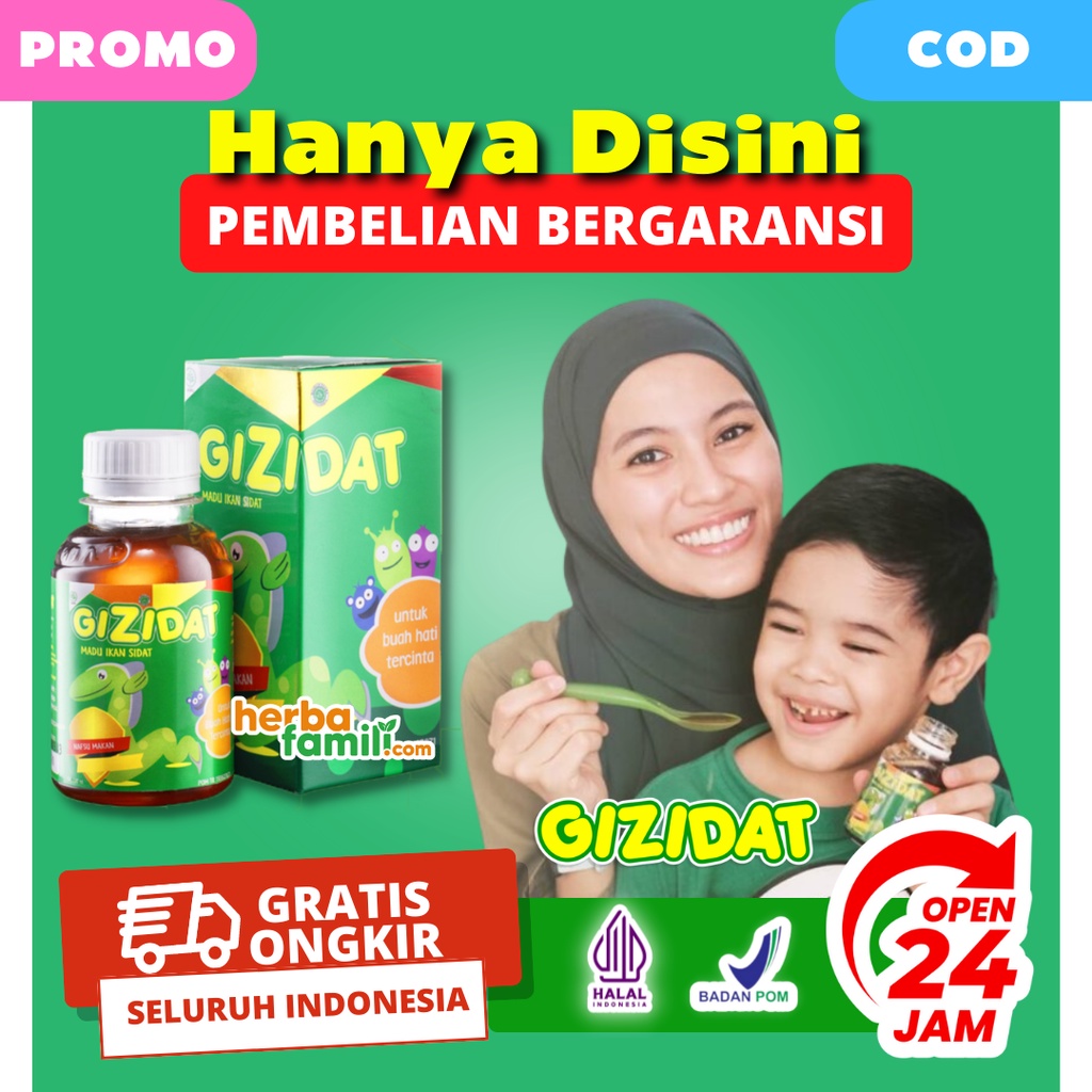 GIZIDAT 100% ORIGINAL | Vitamin Anak/Bayi Nafsu Makan Ori Official Store Asli Penambah Nafsu Makan Anak Secara Alami Tanpa Efek Samping GIZIDAT