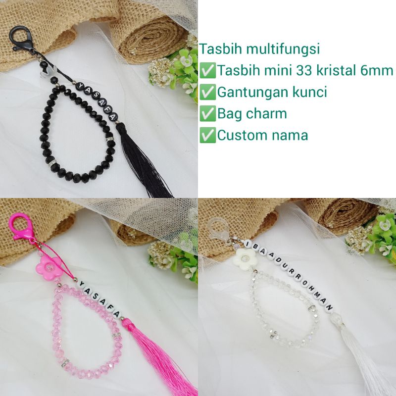 Yasafa Tasbih Multifungsi 33 Kristal Bag Charm