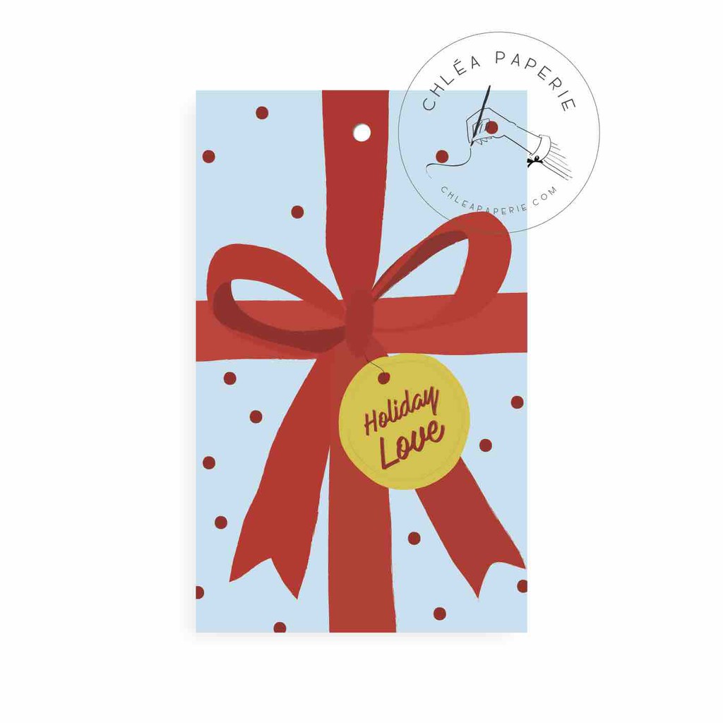 

Gift Tag / Holiday Red Bow / Hang Tag Natal