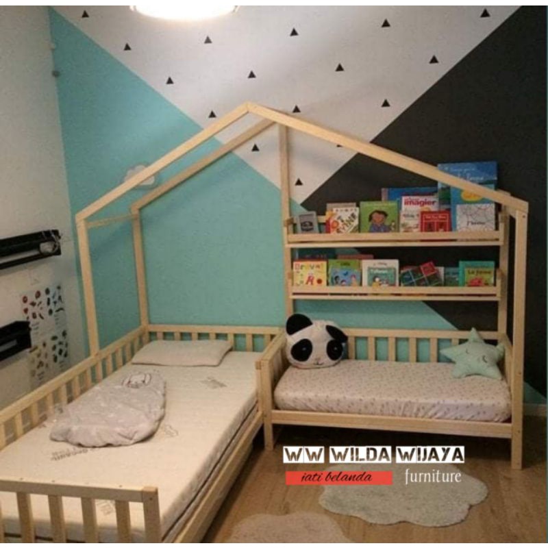 tempat tidur anak 90x200x200 +kursi sofa