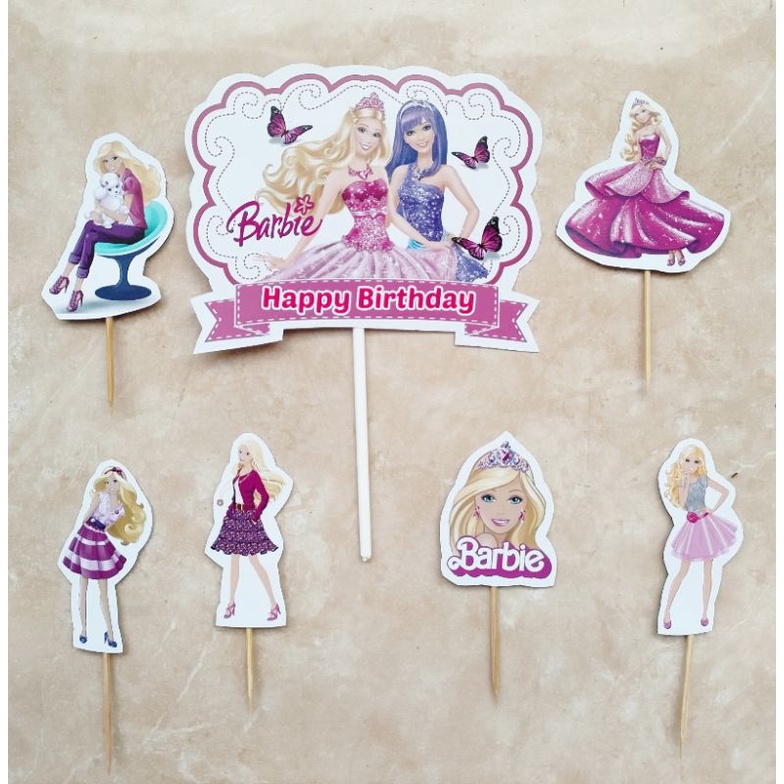 hiasan dekorasi kue cake topper ulang tahun karakter barbie