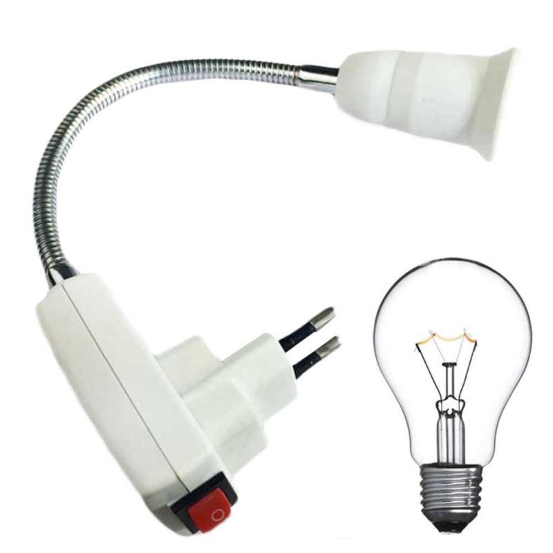 Fitting Lampu Adapter Adaptor Ekstensi Bohlam E27 EU Plug 20cm