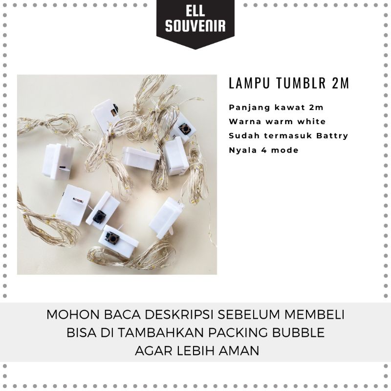 LAMPU LED TUMBLR KAWAT 2 METER / FAIRY LAMP / LAMPU BALON